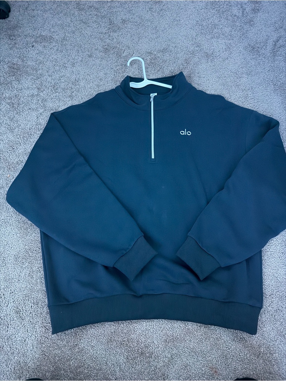 ALO Yoga Men's Navy Quarter-Zip Pullover Sweater